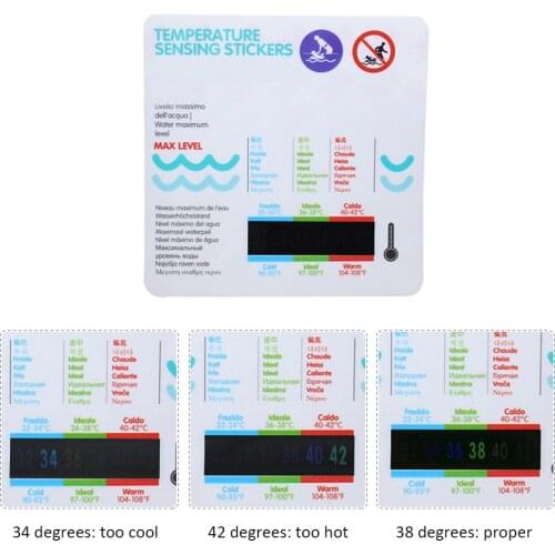 Baby Bath Water Temperature Measuring Card Sticker Bathtub Pool Cartoon Temperature Card Baby Bath Water Temperature Stickers