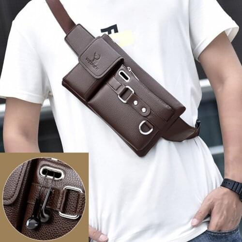 Leather Waist Packs Men Waist Bags Fanny Pack Belt Bag Phone Bags Travel Waist Pack Male Small Retro Leather Waist Crossbody Bag