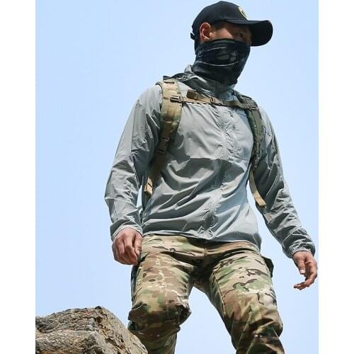 Summer Quick Dry Sun-Protective hooded Jacket Hiking Camping Running Fishing Water proof Clothing Protection UV tactical outfit