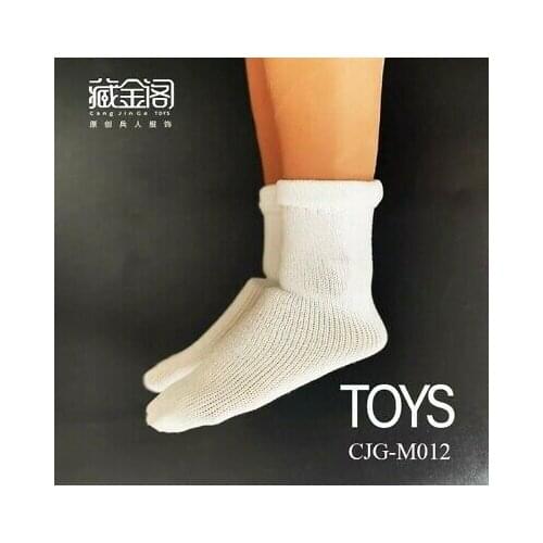 In stock 1/6 Male White/black Sports Socks Model For 12'' PH TB Strong Muscle Body Figure