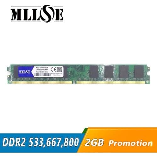 MLLSE RAM 2gb DDR2 533 667 800 533mhz 667mhz 800mhz SO-DIMM DDR2 2GB 2G Memory Ram Memoria for All Motherboard Desktop Computer
