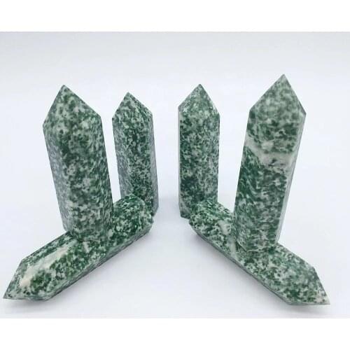 MOKAGY 80mm Natural Crystal Jade Quartz Stone Single Point for Healing 1pc