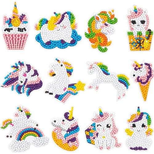 Unicorn 5D Diamond Painting Kit for Kids Rainbow Unicorn Stick Paint With Diamonds by Numbers DIY Kit Unicorn Diamond Art Craft