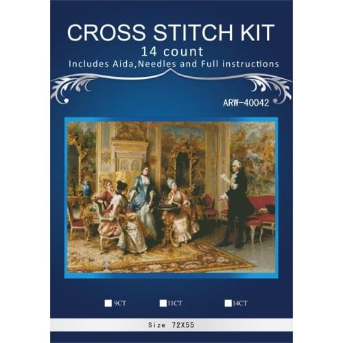 Chat Noble lady craft Art People 14CT Canvas Needlework Cross stitch kits DMC fashion Sets For Embroidery, DIY Handmade