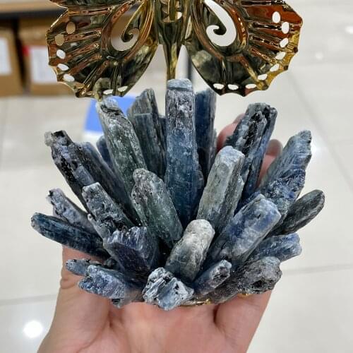 Natural kyanite Quartz Crystal Cluster Butterfly Base Reiki Healing Specimen Home Deco