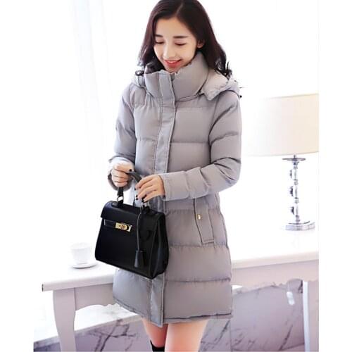 Arrival New Womens Winter Coat Warm Padded Parkas Hooded Womens Jackets Slim Solid Women Parka Casaco De Inverno WXF382