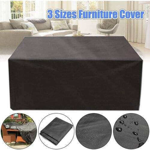 3 Sizes Black 210D Waterproof Furniture Cover Home Garden Patio Wicker Table Sofa Couch Anti Dust Covers