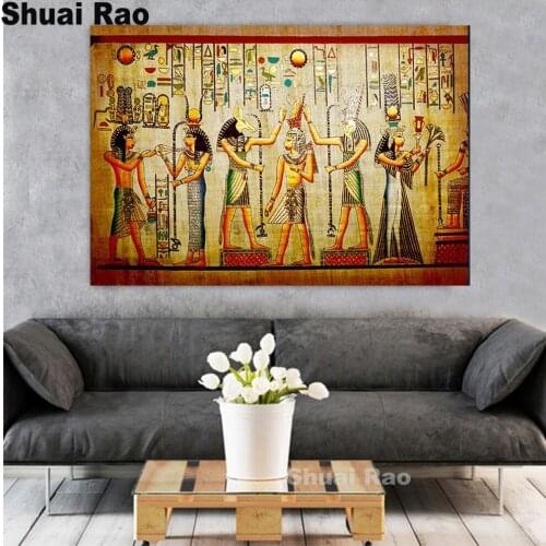 Full square round diamond Embroidey Diamond Egyptian Pharaoh Retro DIY Diamond Painting Cross-Stitch 5 d Diamond Mosaic art
