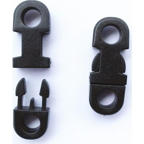 10/20pcs 2 Hole 5mm Side Release Buckle Plastic Black Safety Clasp Straight For Necklace Paracord Bracelet Elastic Rope Accessor
