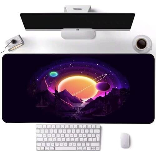 Rgb cool planet large mouse pad anime gaming non-slip desk mat rubber pad computer keyboard led