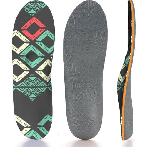 Running Non-slip Shock-absorbing Orthopedic Arch Support Insole With Colorful Geometric Patterns