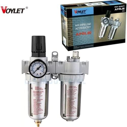 Voylet AL80/AF80/AFR80/AFRL80 Filter with Pressure Gauge and Pressure Regulator + Lubricator 1/4 "
