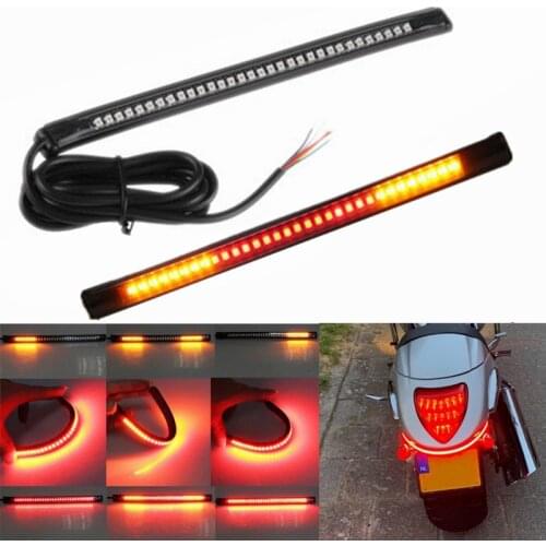 1PCS Motorcycle Plate Lighting 48LED Turn Signal Tail Brake Light License Plate Lamp Rear Light Motorcycle LED Stop Light 12V
