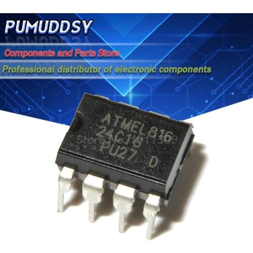 10PCS 24C16 AT24C16 AT24C16N AT24C16AN DIP8 The new quality is very good work 100% of the IC chip