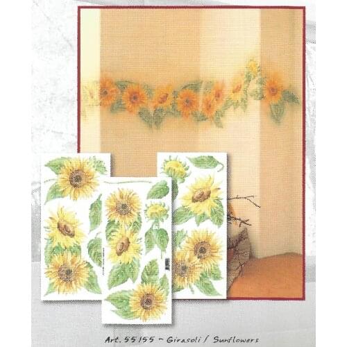 12 packs/box PVC SUNFLOWERS floral sticker- DIY wall plate kitchen door cup vase tile accessory functional toy hobby living room