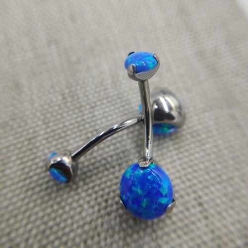 14G ASTM F136 Titanium Internal Threade Prong Set Belly Button Ring Nombril Ombligo Piercing Men Women Body Jewelry