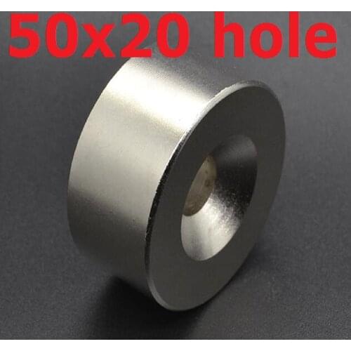 2 pcs 50*20 NdFeB Lifting Ring Magnet Dia. 50x20 mm with M10 Screw Countersunk Hole 10 mm Neodymium Rare Earth Permanent Magnet