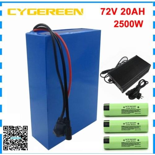 2000W 72V 20AH Ebike Battery Pack 20S 1500W 72 V 30AH Lithium battery for Electric Bicycle NCR18650PF cell with 84V 2A Charger