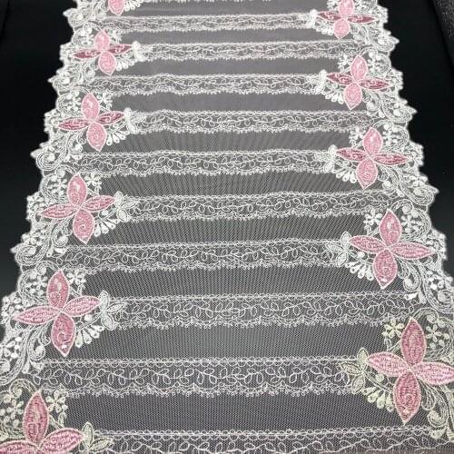 30cm Wide Embroidered Tulle Lace trim Mesh Lace French Lace Fabric DIY LACE