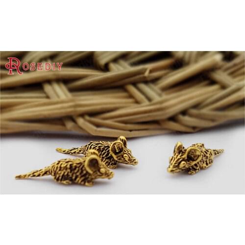 30395)50PCS 17x5MM Antique Gold Color Zinc Alloy No hole Small Mouse Jewelry Making Supplies Diy Findings Accessories