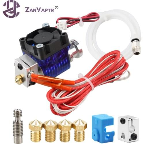 Long-distance 3D Printer V6 J-head Hotend with 3010 fan for 1.75/3.0mm Bowden Extrude 0.4 Nozzle + V6 Block kit