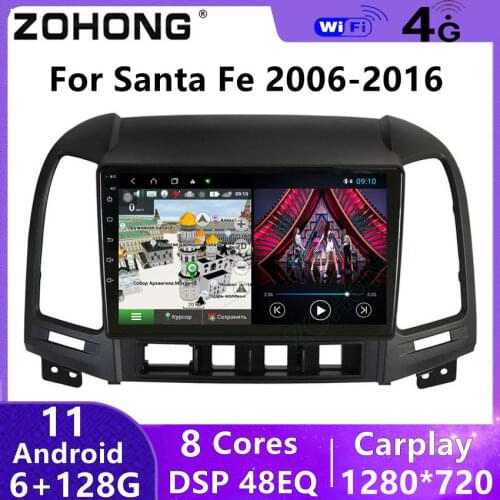 DSP 4G Head Unit For Hyundai Santa Fe Android Car Radio Multimedia Video DVD Player GPS Navigation Autoradio Audio Stereo 2 din