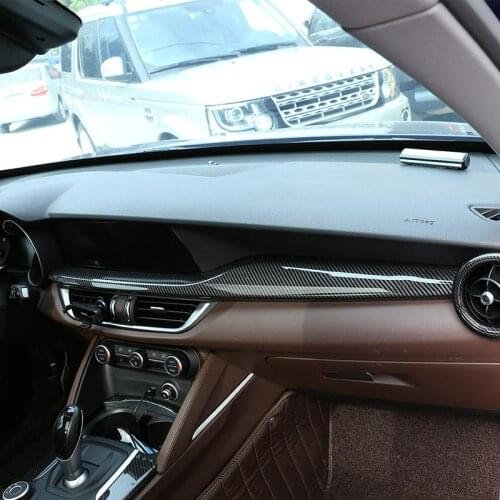 Car styling For Alfa Romeo Stelvio 2017-2020 ABS Carbon Fiber Texture Car Dashboard Decoration Panel sticker Car Accessories
