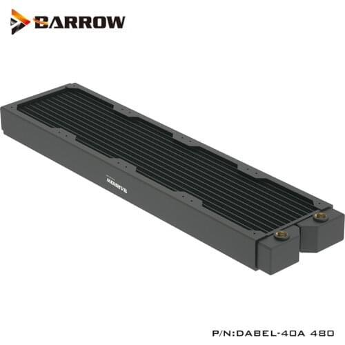 Barrow 120mmx4 Copper Radiator,G1/4*2 480MM Suitable 12CM Series Computer Fan Heatsink ,Dabel-40a 480