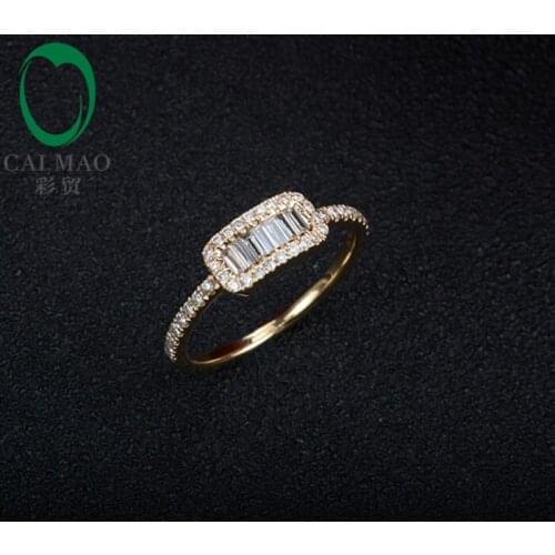 Free shipping Exquisite 0.33ct Diamonds 14kt Yellow Gold Eternal Ring Jewelry