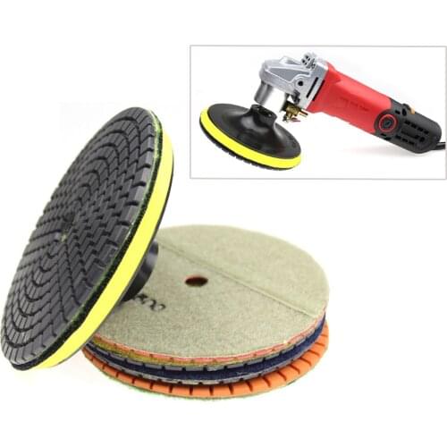 5 pieces 6"/150mm Wet Grinding Disc + 1 piece M14 Back-up Holder for Stone Marble Granite Ceramic Tile Polishing