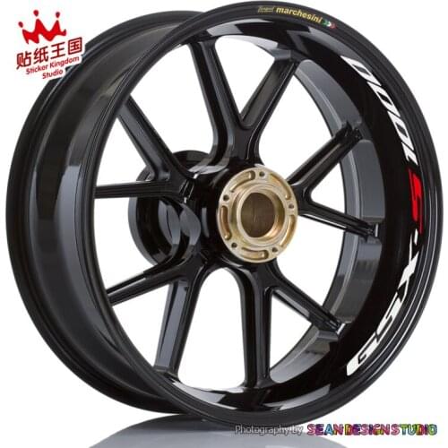 For SUZUKI GSXR GSX-R1000 750 600 GSXS GSX-S1000 750 Motorbike Wheel Stickers Reflective Decals Rim Bike Suitable Motorcycle 21