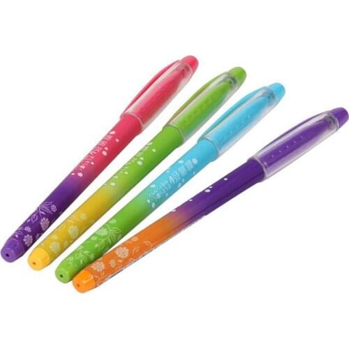 4 pcs /Lot TENFON Fresh Flower Pattern Gel Pen 0.5mm Blue Ink Signature Pen for School & Office Escolar Material