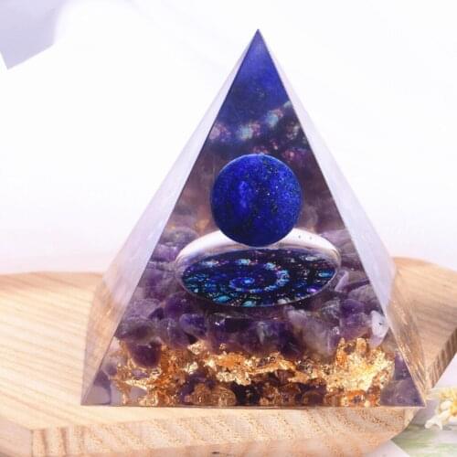 Crystal Pyramid Spiritual Energy Good Luck Yoga Astrology Amethyst Ornament