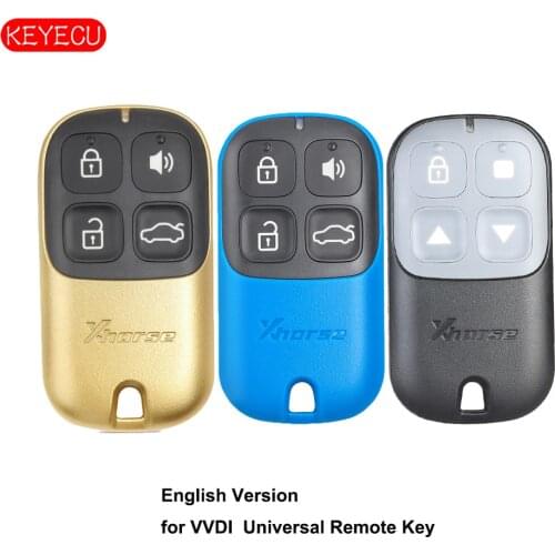 Keyecu 5PCS/LOT Multicolor Universal Remote Key Fob 4 Button for VVDI Key Tool VVDI2 (English Version) XHORSE