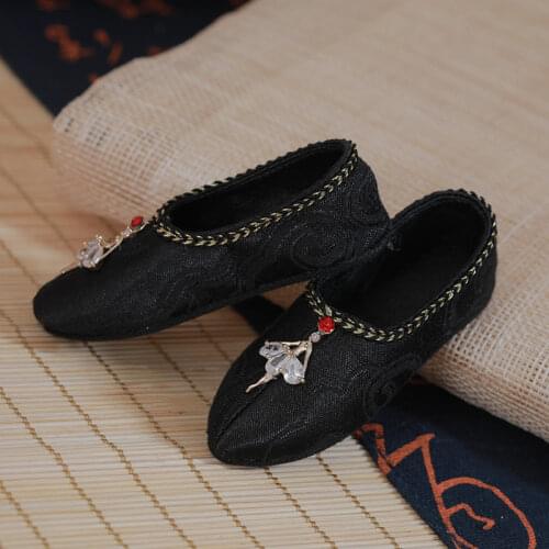 BJD Doll shoes suitable for 1-3 size AS SDGR body high quality fashion black gem princess dress shoes doll accessories