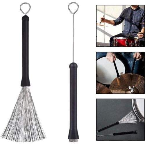 1PC metal drum stick drum brush, special drum brush for drum set, retractable stainless steel wire drum brush
