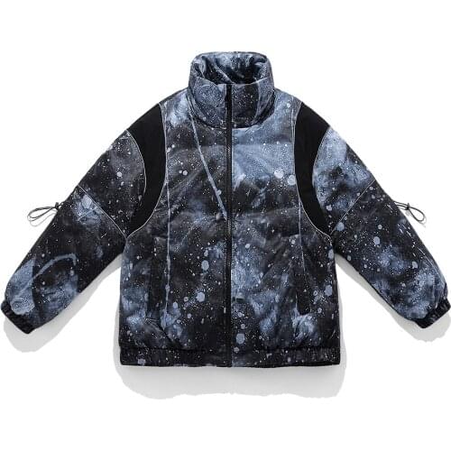 Men Parkas 2020 New Winter Coat Casual Loose Camouflage Printing Reflective Strip Thickened Cotton Padded Man