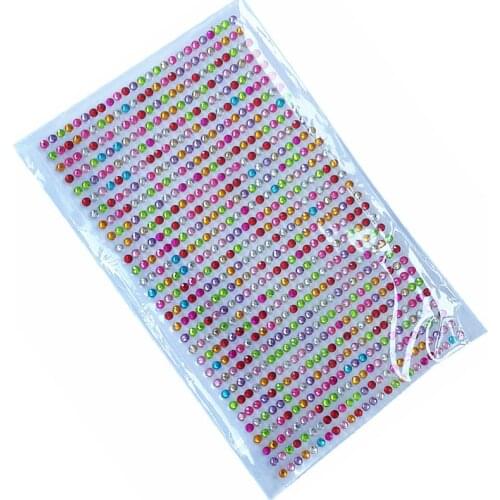 Childrens toy sticker 3mm 750 pcs/sheet Self-adhesive Rhinestones Mobile Diy full color crystal Diamond Scrapbooking Stickers