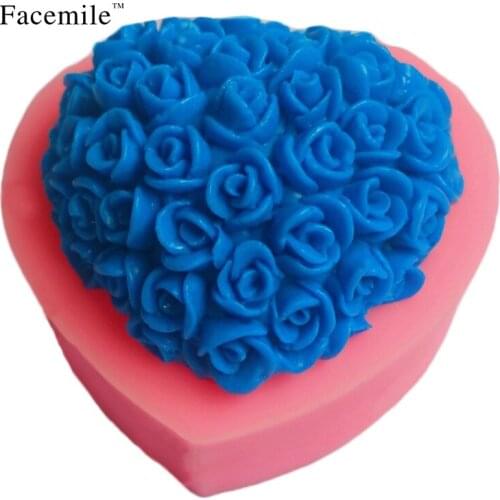 2017 New Cake Chocolate Decorating Heart Rose Fondant Candy Pastry Silicone Mold Baking Tools Soap Accessories