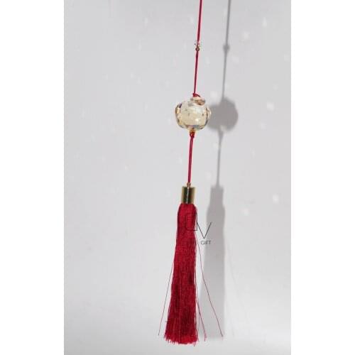 New Style Golden Crystal Apple Car Hanging Decorative Carved Car Ornaments Christmas Gift for girl kids women