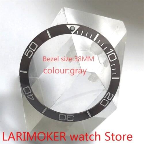 Brand new high quality 38mm gray rotating glass bezel suitable for 40mm mens watch automatic winding