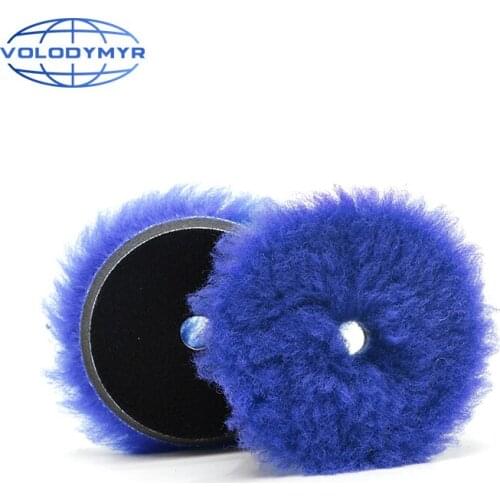 Volodymyr 2pcs/pack 3inch Lambs Wool Polishing Buffing Pad Car Detailing Waxing Wool Pads for Polishing Wool Pad Detailing