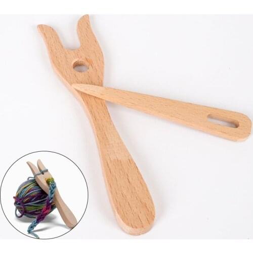 YOMDID 2pcs/Set Knitting Fork DIY Handmade Knitting Tool For Bracelet Necklace Pendant Wooden Weaving Braider Sewing Accessories