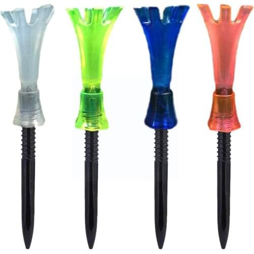 1 Pcs 80mm Adjustable Golf Plastic Tees Golf Ball Holder Tool Limited Rotatable Golf Down Golfer Tees Step Training/practic Y8B3