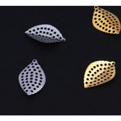 20pcs Stainless Steel Leaf Charms Pendant Plant Pendant For DIY Earring Jewelry Making Handmade Crafts Jewelry Accessories