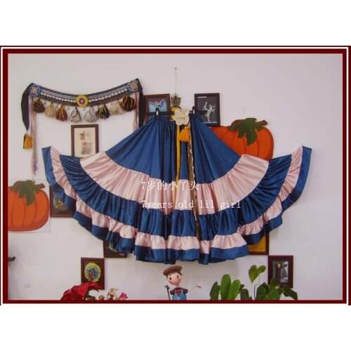 20 Yard 4 Tiered Satin Skirt Belly Dance GYPSY Rock Tribal Flamenco 9EX16