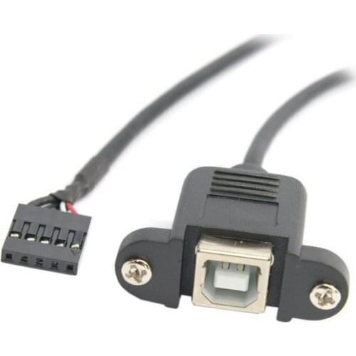25cm USB 2.0 B Female socket Printer Panel Mount to Pitch 2.54mm 5pin Housing PCB Motherboard Cable