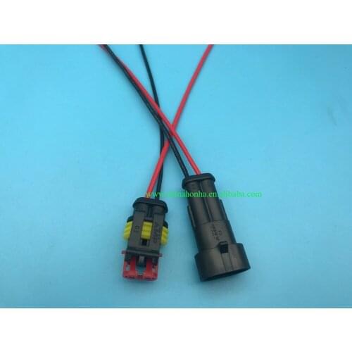 282104-1/282080-1 free shipping 10 pcs Kit 2 Pin Way AMP Super seal Waterproof Electrical Wire Connector Plug wire harness