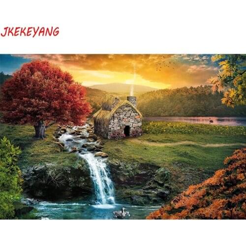 5D DIY square/round Diamond painting Beautiful river sunset Cross Stitch Diamond Embroidery Pattern Rhinestone J1587