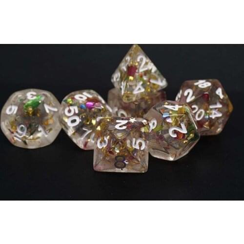 7pcs Transparent Multicolored Polyhedral Dice Set TRPG DND Table Game Dice Children Adults Board Games Accessories Parts